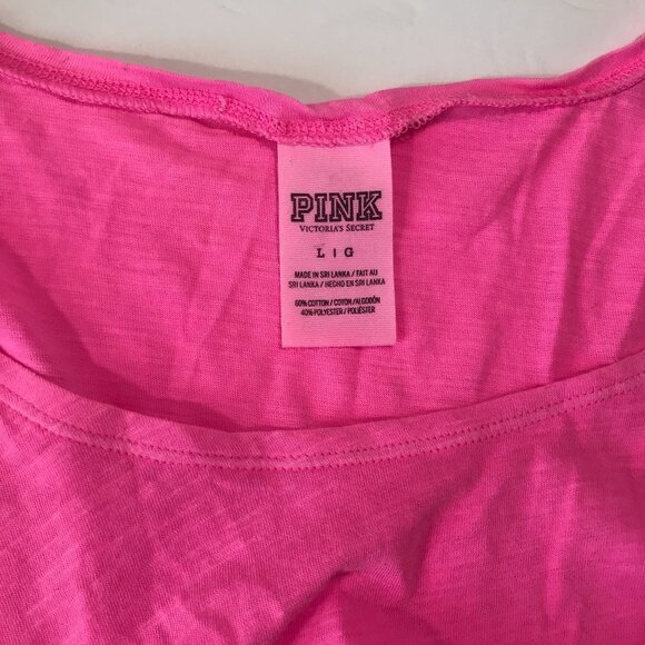 Victoria's Secret PINK L Front Tie Crop Tank Neon - Picture 4 of 13